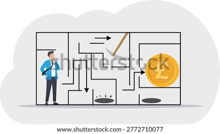 British Pound sterling currency and banking strategy illustration