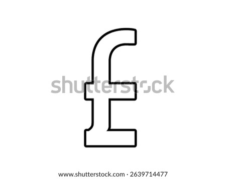 British Pound sterling icon isolated on white background.
