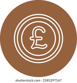 British Pound Sterling Outline Circle Style Icon Design