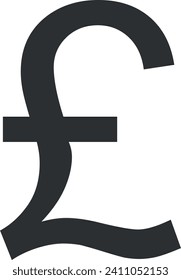 British Pound Sterling Sign Icon in Flat Style. Vector Illustration