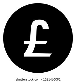 British pound vector icon illustration. Black, white.