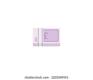 British Pound Vector Isolated Emoji Icon. Pound Banknote Emoticon