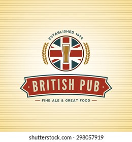 British Pub Label. Vector Eps10 Illustration