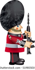 british queens guard with bearskin hat