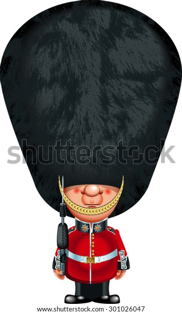 british queens guard with\
bearskin hat