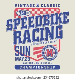 British racing typography, t-shirt graphics, vectors