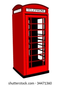 The British red phone booth - vector