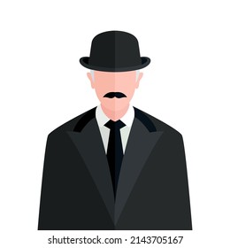 British retro style man icon illustration