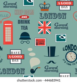  british retro vector seamless background