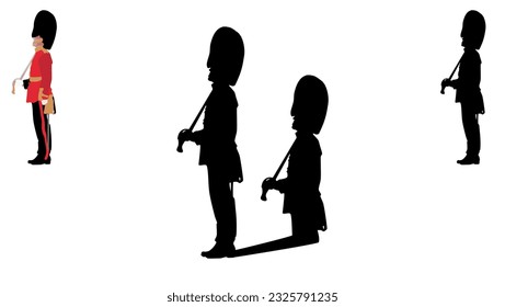 British royal guard silhouette, high quality vector