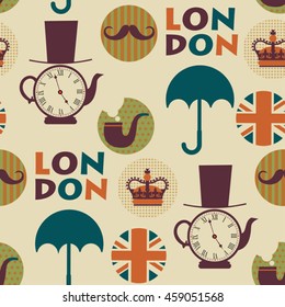 british seamless pattern with teapot