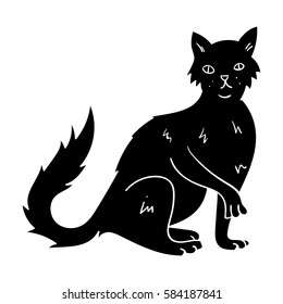 British Semi-longhair icon in black style isolated on white background. Cat breeds symbol stock vector illustration.