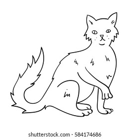 British Semi-longhair icon in outline style isolated on white background. Cat breeds symbol stock vector illustration.