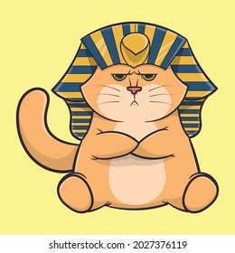 a british short hair golden cat with pharaoh accessories
