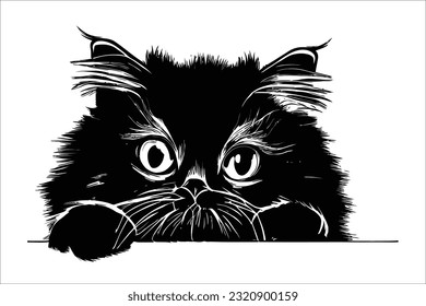 British Shorthair cat allures with a curious peek, showcasing its plush coat and captivating charm