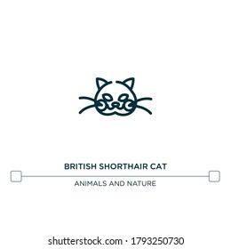 british shorthair cat vector line icon. Simple element illustration. british shorthair cat outline icon from cat breed bodies concept. Can be used for web and mobile
