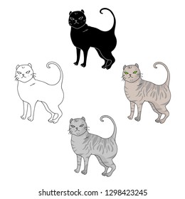British Shorthair icon in cartoon style isolated on white background. Cat breeds symbol stock vector illustration.