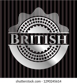British silver shiny badge