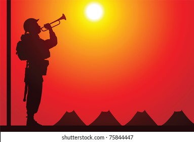 British Soldier With Bugle