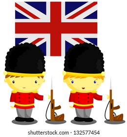 British Soldier and Flag