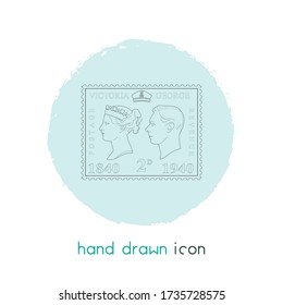 Elemento de línea de icono de marca británica. Ilustración vectorial de la línea de icono de sello británico aislada en fondo limpio para el diseño del logotipo de la aplicación móvil web.