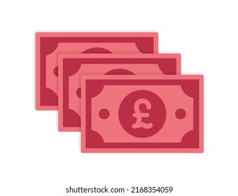 Britisches Pfund-Banknoten-Symbol, Vektorgrafik.