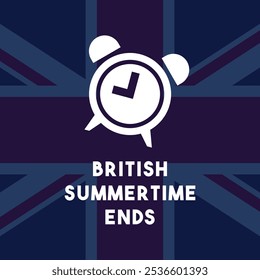 British Summertime Ends. Flat design vector. Eps 10.