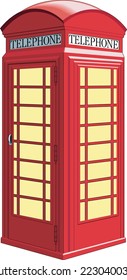 British Telephone Booth Vector Illustration