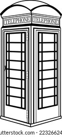 Ilustración de vectores de cabina telefónica británica