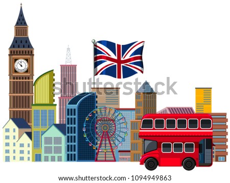 Similar – Image, Stock Photo Flag map of Britain painted on brick wall