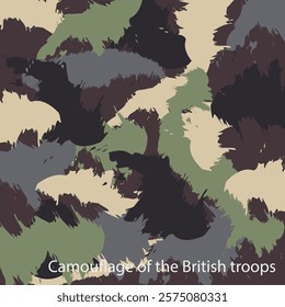 British troops. Professional army pixel camouflage of Britain. Professional army of the country. EPS 10.