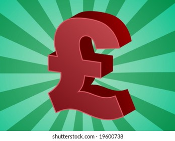 British UK Pounds Currency symbol isometric illustration