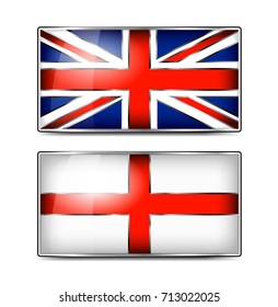 British Union Jack and England Enamel Flag