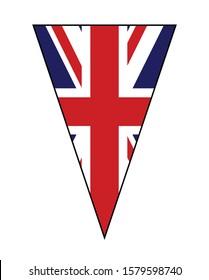 The British Union Jack Flag as part of a bunting