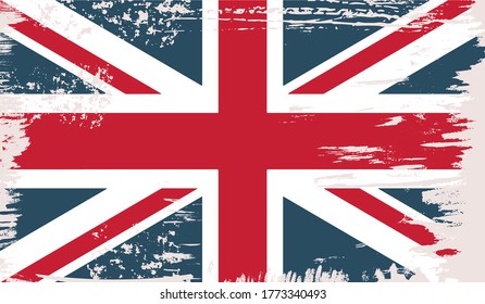 British vector flag in grunge vintage style