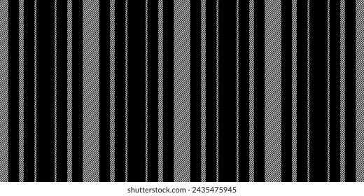 Textil vectorial vertical británico, textura de tela de fondo de identidad. Líneas de patrón sin costuras periódicas rayas en color blanco y negro.