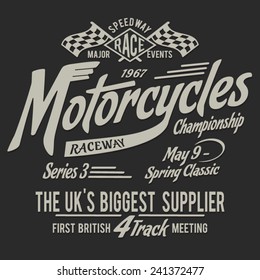 British vintage  motorcycle typography, t-shirt graphics, vectors