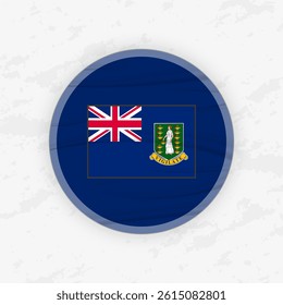 British Virgin Islander Flag in a Circular Emblem Design, Abstract Round Sticker Illustration. This high-quality vector graphic is perfect for use in international events, sport competitions.