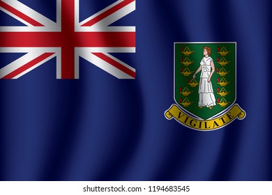 British Virgin Islands flag background with cloth texture. British Virgin Islands Flag vector illustration eps10.