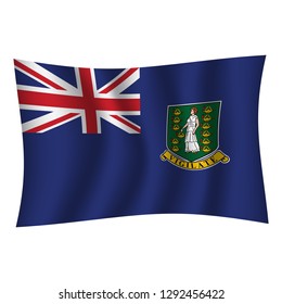 British Virgin Islands flag background with cloth texture. British Virgin Islands Flag vector illustration eps10. - Vector