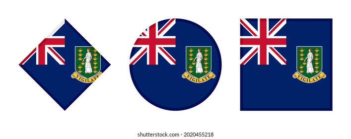 british virgin islands flag icon set. isolated on white background
