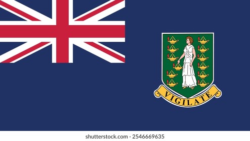 Ilustración de la bandera de las Islas Vírgenes Británicas Calidad de Premium Alta Resolución 300DPI