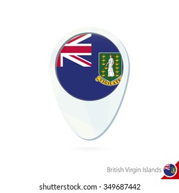 British Virgin Islands flag location map pin icon on white background. Vector Illustration.