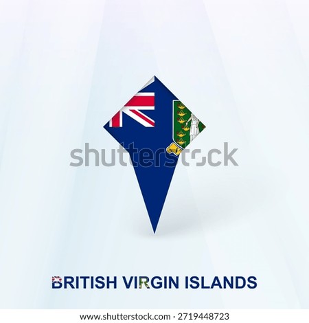 British Virgin Islands Flag Pin Icon with Geometric Design. Vector illustration.