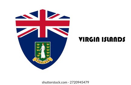 Bandera de las Islas Vírgenes Británicas en forma de escudo