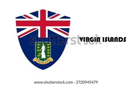 British Virgin Islands flag in shield shape