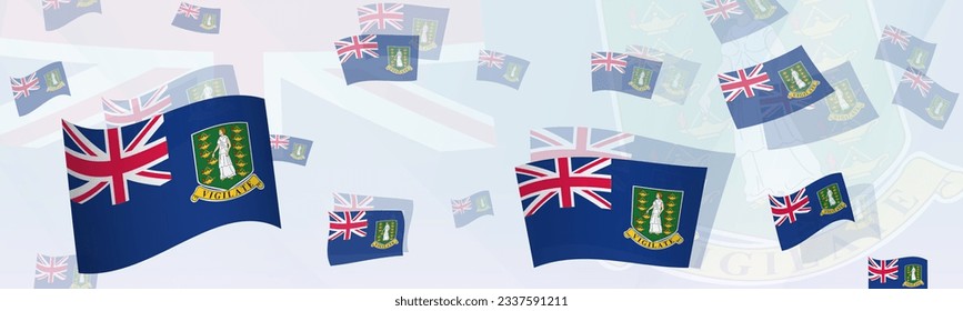 British Virgin Islands flag-themed abstract design on a banner. Abstract background design with National flags. Vector illustration.