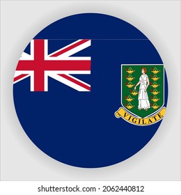 British Virgin Islands Flat Rounded Country Flag Icon