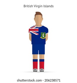 British Virgin Islands football player. Soccer uniform. Vector illustration.