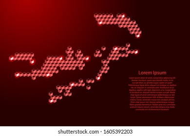 British Virgin Islands map from 3D red cubes isometric abstract concept, square pattern, angular geometric shape, for banner, poster. Vector illustration.